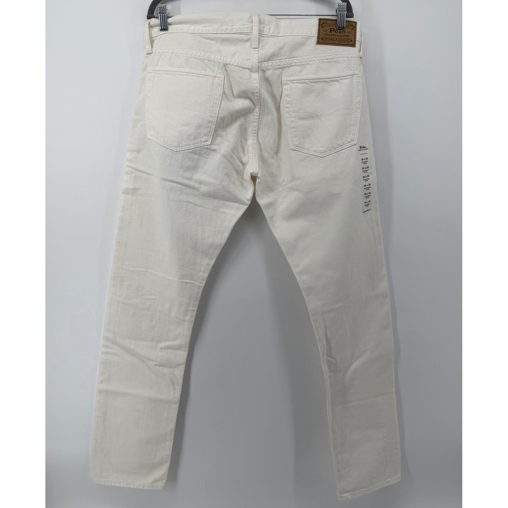 Polo Ralph Lauren Jeans Mens 33x32 White Sullivan Slim Distressed Button Fly